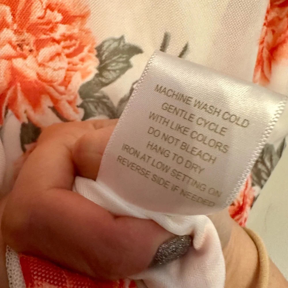 NWT Floral Midi Dress with Pink and Green Accents Medium - Picture 10 of 10